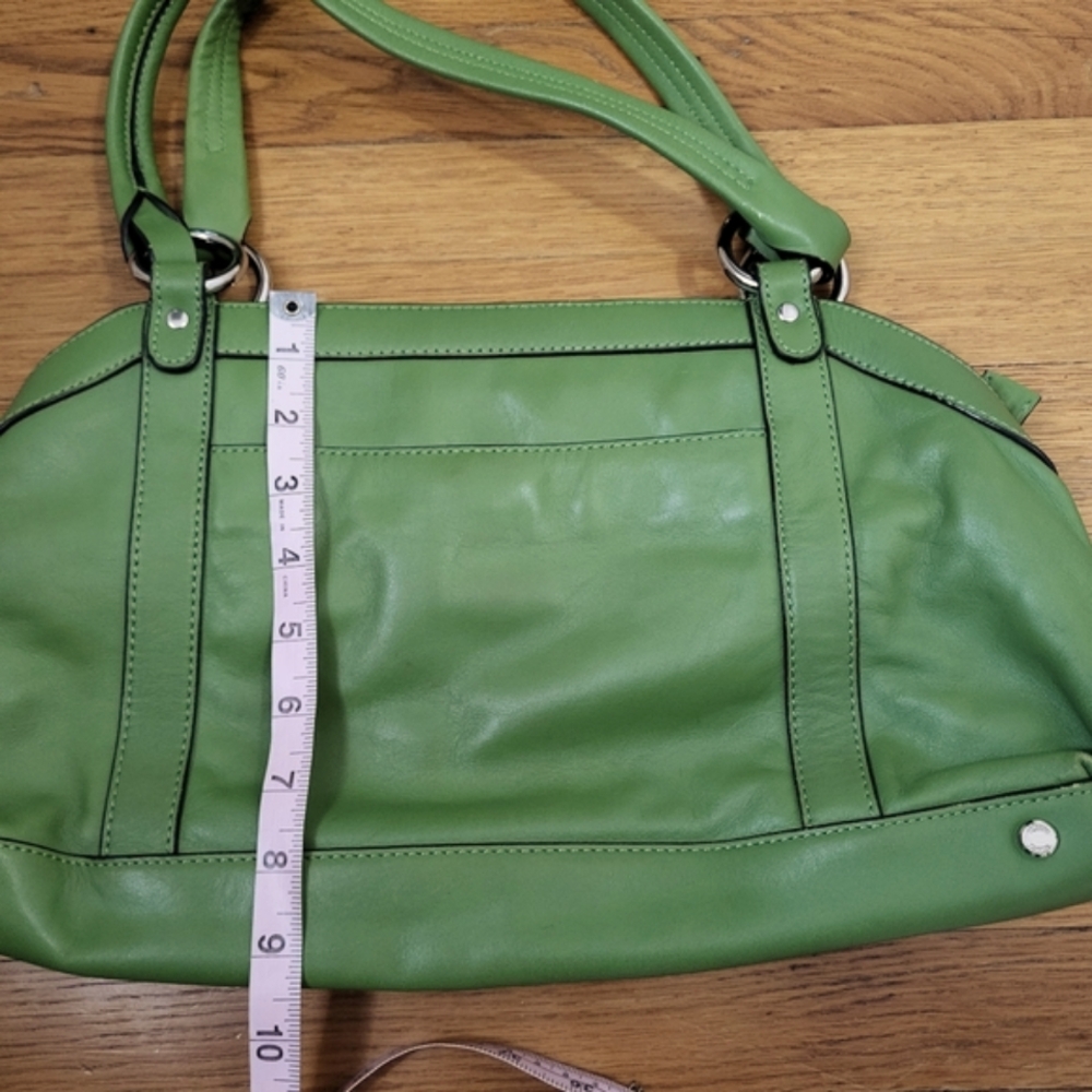 Talbots Vintage Genuine Leather Green Handbag Purse - Picture 8 of 8